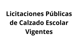Licitaciones Públicas de Calzado Escolar Vigentes: Actualizaciones Mensuales 3 Licitaciones Públicas de Calzado Escolar Vigentes